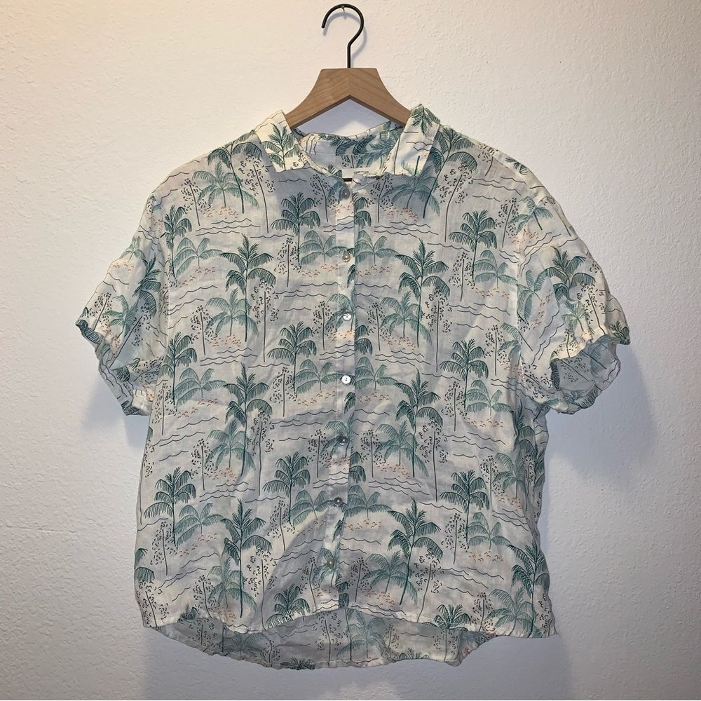 C&C California 100% Linen Women’s Button Top